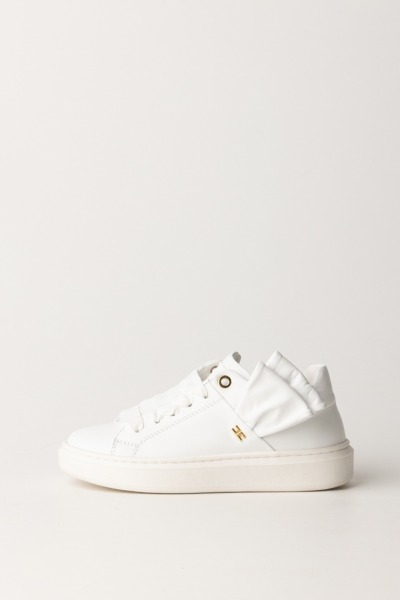 ELISABETTA FRANCHI BAMBINA  Sneakers with bow insert F4A9-E0033-0092100- WHITE
