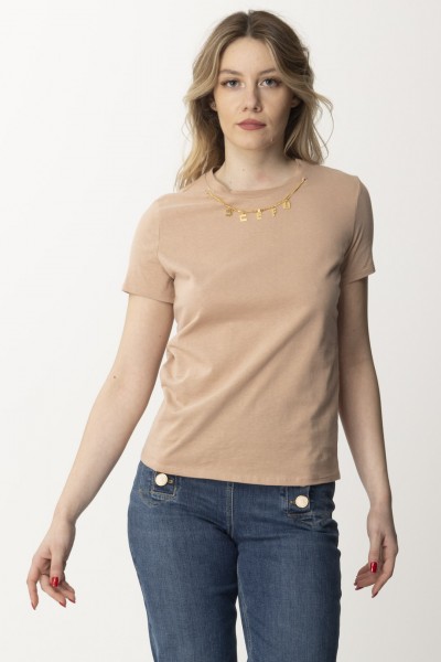 Elisabetta Franchi  T-shirt with Charm Necklace MA01141E2 NUDO