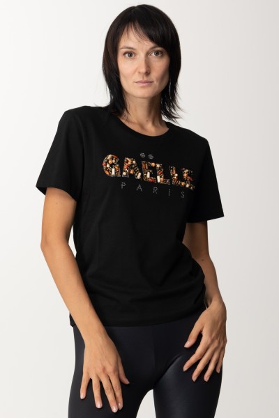 Gaelle Paris  T-shirt con logo ricamato GBDP19101 NERO