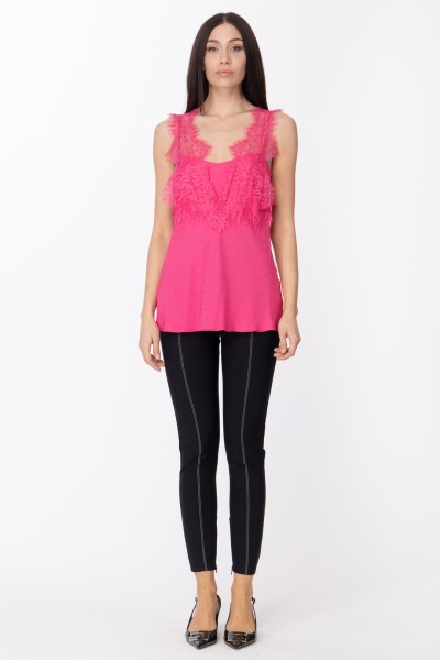 Pinko  Jacquard top with lace inserts 1G18CV A01P MAGENTA