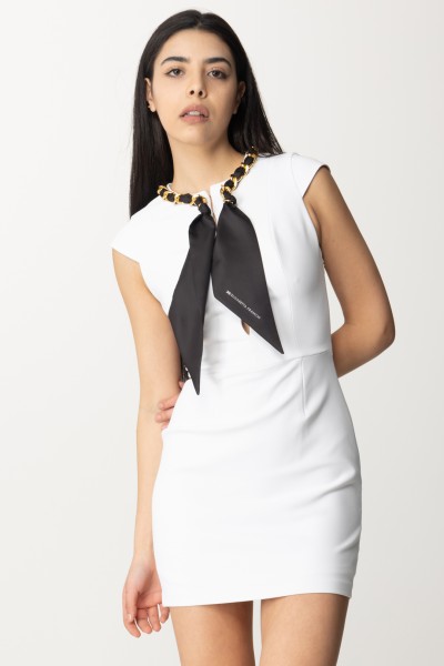 Elisabetta Franchi  Mini-robe avec accessoire chaîne et écharpe ABT0541E2 AVORIO