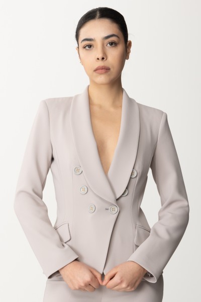 Elisabetta Franchi  Double-breasted jacket with shawl lapels GI07241E2 PERLA