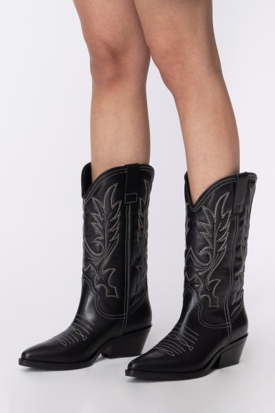Pinko  Texan boots with embroidery 1H214C A072 NERO LIMOUSINE