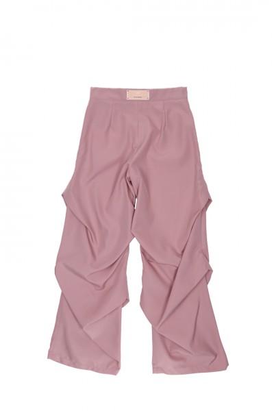 ELISABETTA FRANCHI BAMBINA  Wide leg trousers with logo plaque EFPA209NY167C401 SOFT BERRY