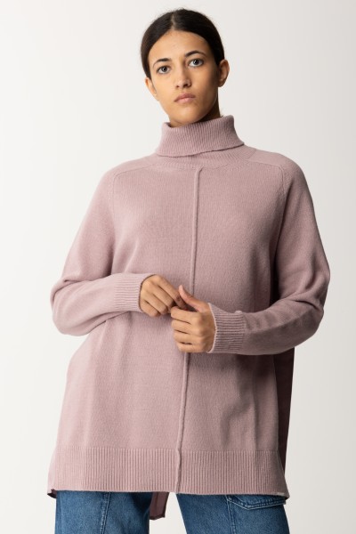 Semicouture  Wool turtleneck with slit on the back S3WB08 I24-0 BERRY