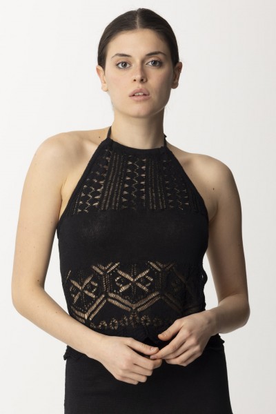 AKEP  Perforated top with halter neckline CNKD05063 NERO