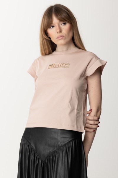 Pinko  T-shirt avec ouverture et logo strass 101609 A12H NUDO - BABY