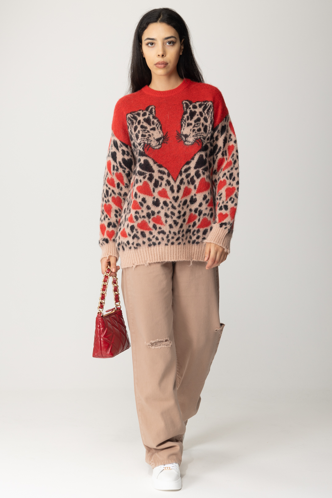 Preview: Aniye By Leopard print jumper RED LEO