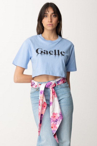 Gaelle Paris  T-shirt con stampa GAABW00376 CELESTE