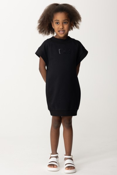 ELISABETTA FRANCHI BAMBINA  Sweatshirt dress with logo EFAB5170FF002.N000 BLACK