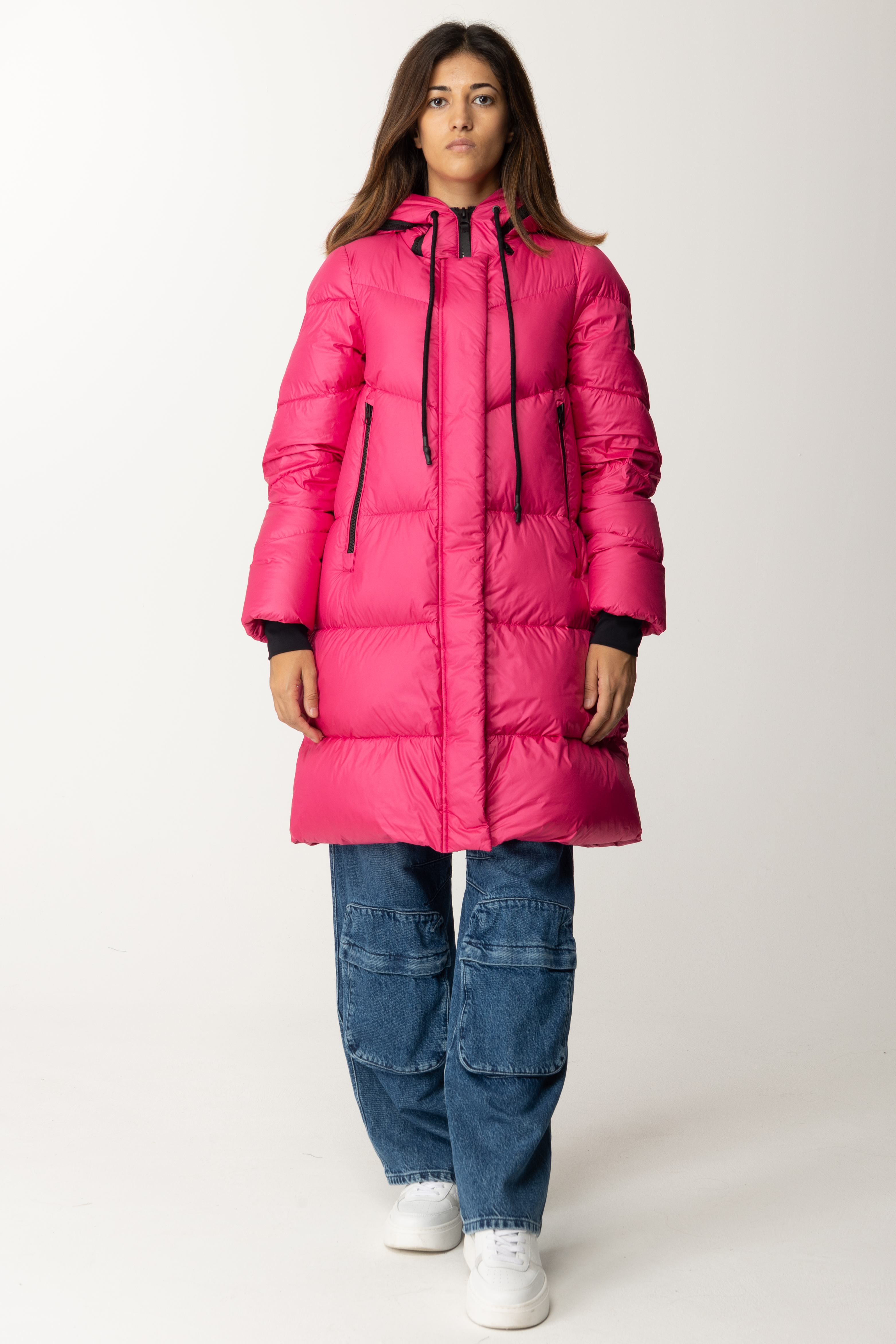 Preview: MONTEREGGI Down jacket with contrasting details Fuxia