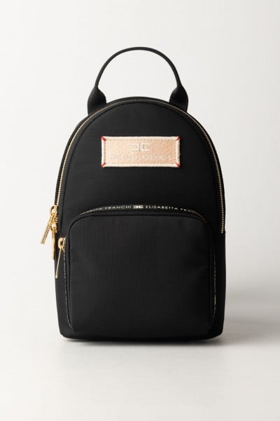 ELISABETTA FRANCHI BAMBINA  Nylon backpack with logo EFBO084CTV685.N000 BLACK