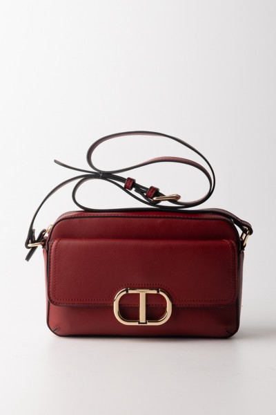 Twin-Set  Small crossbody bag with logoed outside pocket 232TD8042 ROSSO ARDENTE