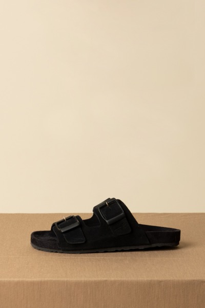 Manebi  Nordic suede sandals K10RT BLACK