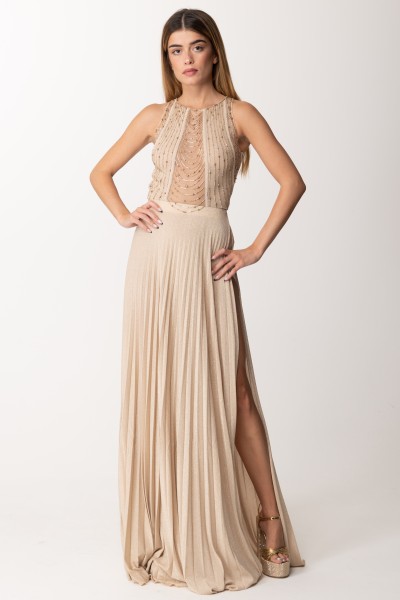 Elisabetta Franchi  Red Carpet dress with pleated skirt AB47737E2 ORO