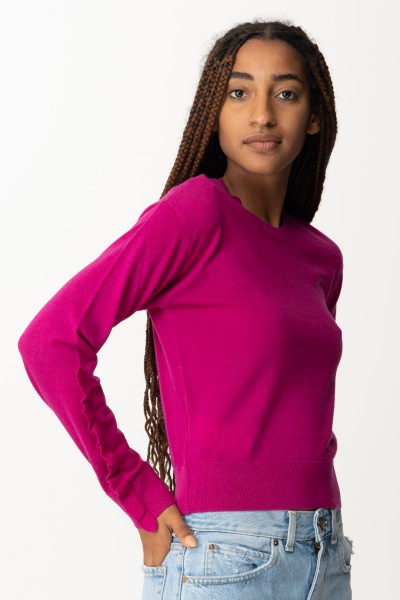 Pinko  Sweater with Ruffles on the Sleeves 101991 A189 VIOLA BUGANVILLE