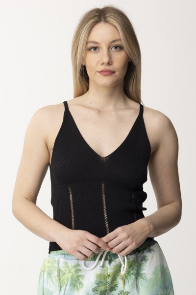 Twin-Set  Knitted top with perforations 241TT3153 NERO