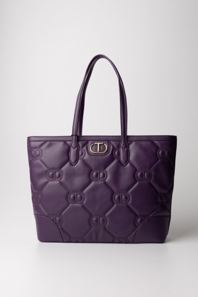 Twin-Set  Quilted logo shopper 232TD8060 VIOLETTO