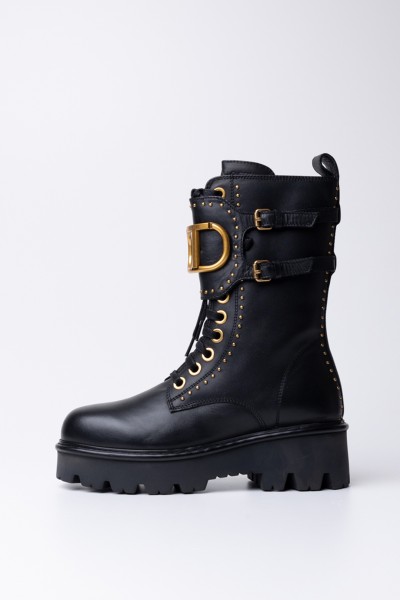 Twin-Set  Combat boots with logo 222TCP154 NERO