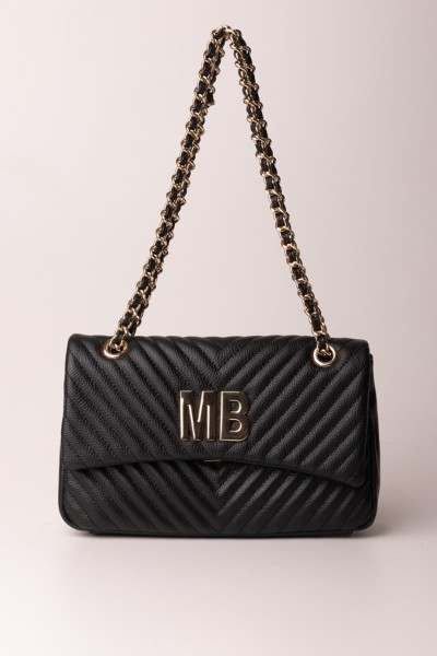MIA BAG  Quilted leather shoulder bag 14636L-PE NERO/ORO