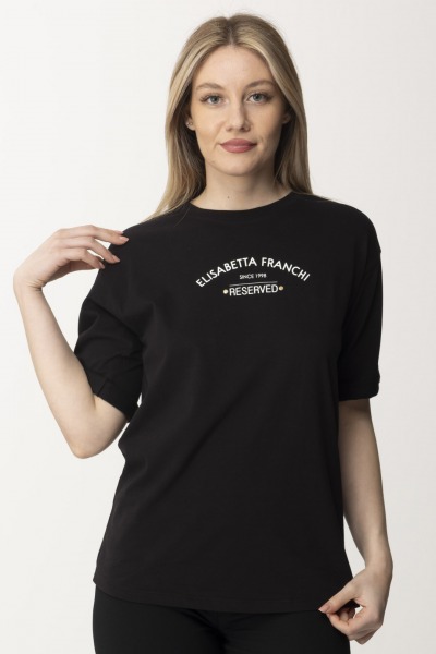 Elisabetta Franchi  T-shirt con stampa Reserved MA02341E2 NERO
