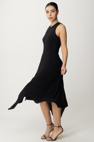 Patrizia Pepe  Long dress with asymmetrical hem 2A2782 A8I1 NERO