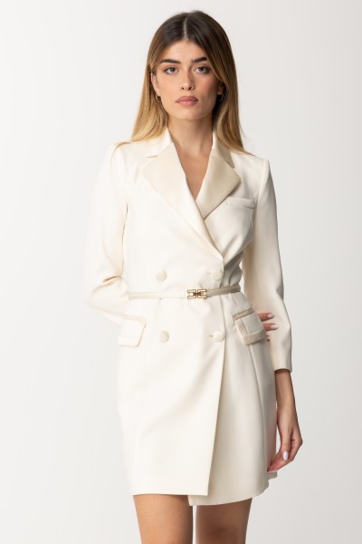 Elisabetta Franchi  Sukienka mini typu szata manteau z paskiem AB52537E2 BURRO
