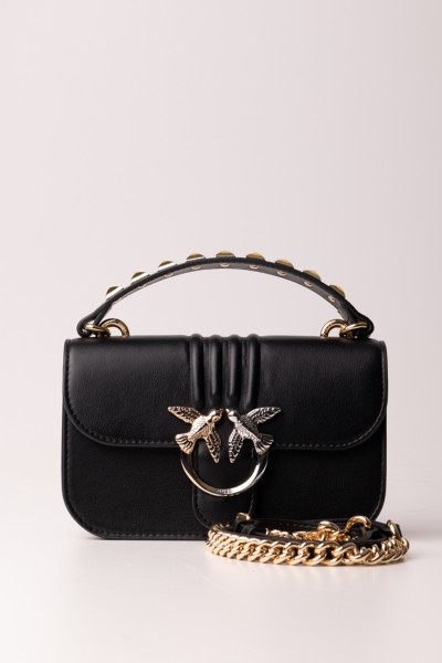 Pinko  Mini Bell love bag with studs 100620 A0O1 NERO-SHINY GOLD