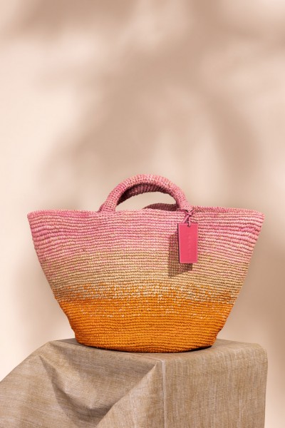Manebi  Panier-Handtasche aus Bast V68AKBAG0000U Pink/Orange