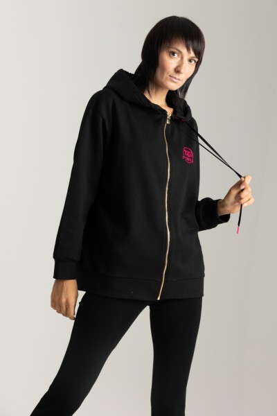 Pinko  Hoodie with fluo details 101133 A162 NERO LIMOUSINE