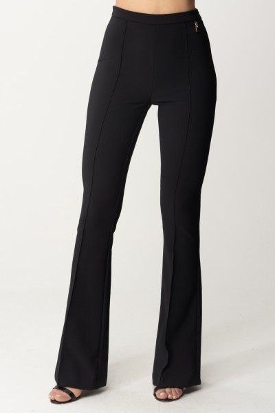 Elisabetta Franchi  Flare trousers with C charms PA02641E2 NERO