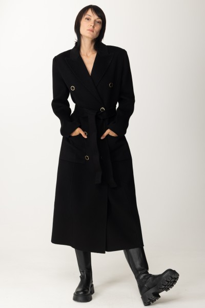 Elisabetta Franchi  Double-breasted wool coat CP43D36E2 NERO