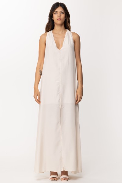 Patrizia Pepe  Maxi dress with slit 2A2570 A057 LINEN WHITE