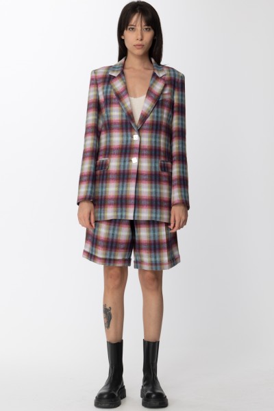 Gaelle Paris  Cloth jacket with checked print GBDP13104 MULTICOLOR ROSA