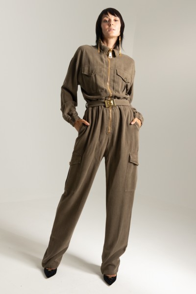 Elisabetta Franchi  Utility suit with belt TJ22D36E2 ARMY