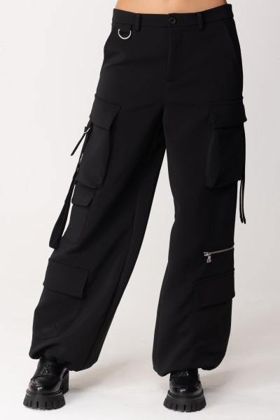 Patrizia Pepe  Jean cargo avec grandes poches et zip 8P0544 A6F5 NERO