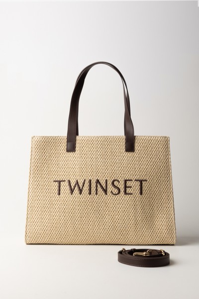 Twin-Set  Lettering logo shopper bag 241TB7022 PAGLIA