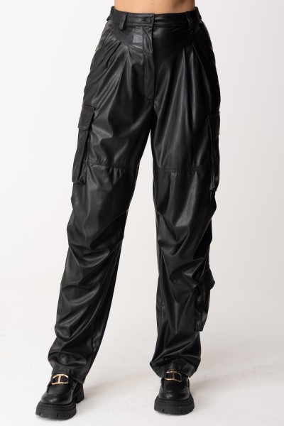 Aniye By  Biba faux leather cargo trousers 181305 NERO