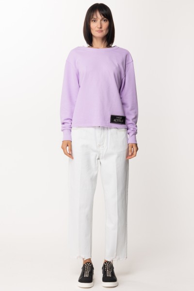 Twin-Set  Sweatshirt with neckline and chain on the back 221AT2052 PASTEL LILAC
