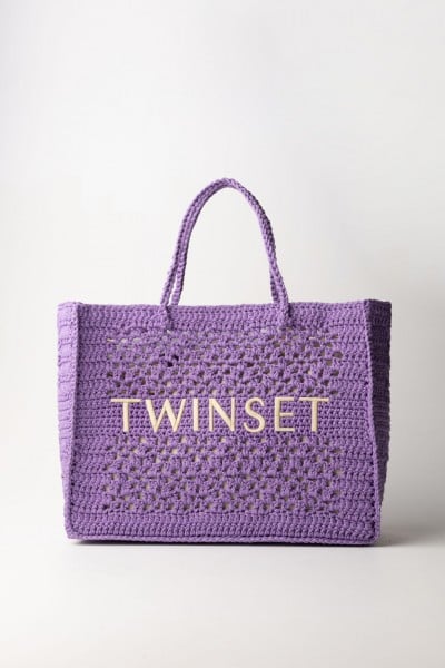 Twin-Set  Borsa crochet con logo a contrasto 241TB7320 GIACINTO