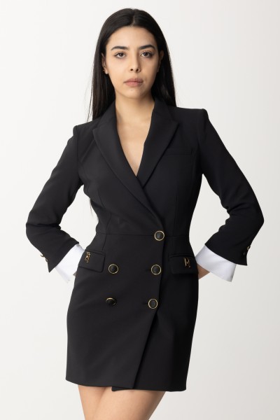 Elisabetta Franchi  Sukienka typu manteau z mankietami koszuli ABT1041E2 NERO