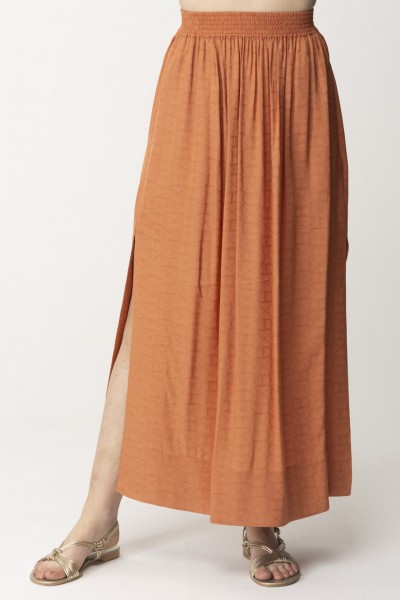 Twin-Set  Long jacquard skirt with Oval T 241TT2243 CANYON SUNSET