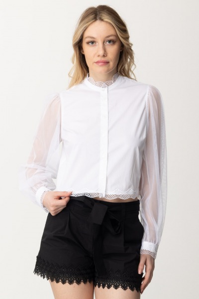 Twin-Set  Shirt with embroidered details 241TT2041 BIANCO OTTICO