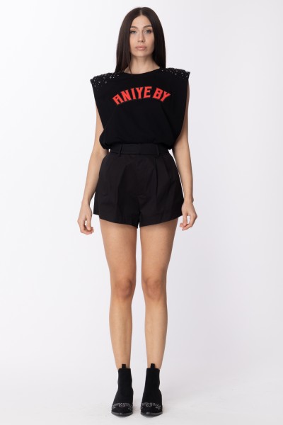 Aniye By  T-shirt with studs and logo print 185225 BLACK