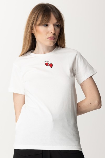 Pinko  T-shirt avec broderie coeur 100789 A1P8 Z07