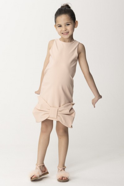 ELISABETTA FRANCHI BAMBINA  Sheath dress with maxi bow EFAB5270TV665.C009 DESERT ROSE