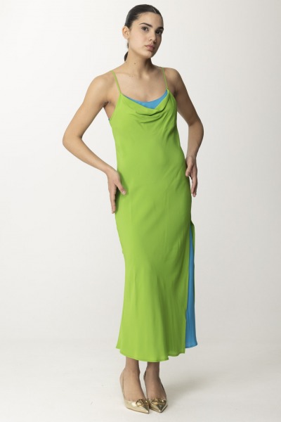 Semicouture  Dwukolorowa sukienka z krepy chińskiej Adelina S4SU06 LINFA / SUMMER