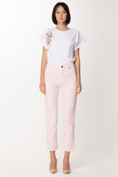 Twin-Set  T-shirt with floral embroidery 231TT2350 BIANCO OTTICO