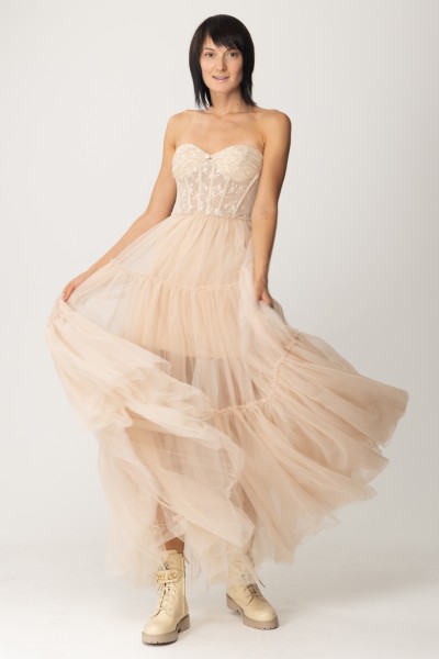 Aniye By  Tulle long dress with corset 185853 SKIN