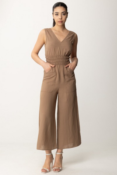 Alessia Santi  Long jumpsuit gathered at the waist 411SD15066 ERMELLINO